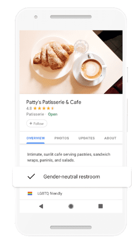 Google Business Attribute Gender neutral Restroom